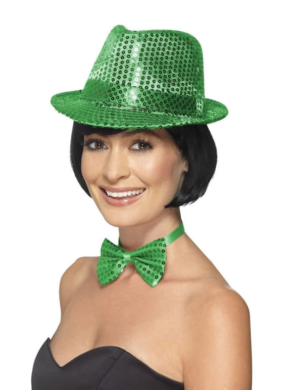 Green Sequin Trilby Hat