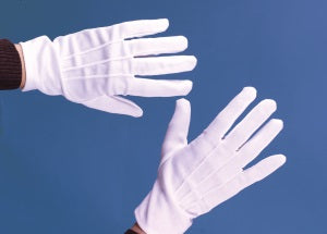 Deluxe White Gloves with Snap - Adult