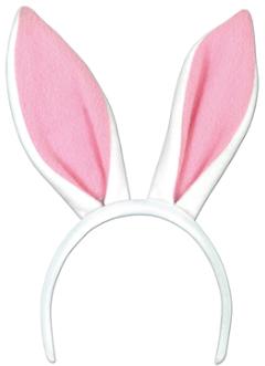 White Bunny Ears - with Pink