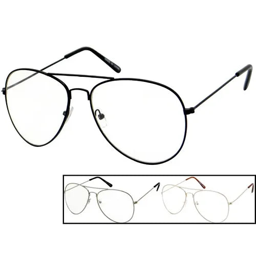 Aviator Clear Glasses - 3 Frame Styles