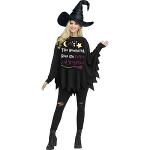 This Broomstick Runs On Coffee and Margaritas! Adult Poncho