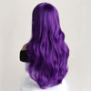 26" Long Curly Purple Wig with Side Bangs for Women