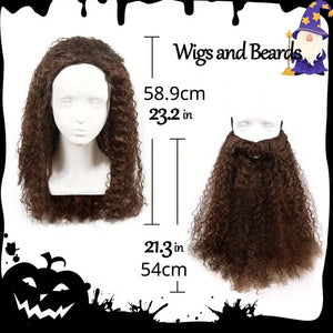 Brown Wig & Beard Set