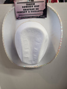 White Sequin Cowboy Hat