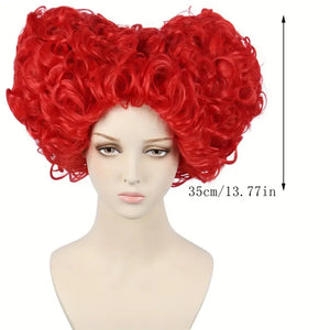 Red Curly Wig with Buckle Cap