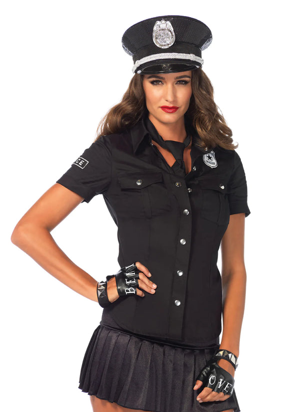 Leg Avenue 2 PC. Police Shirt with Badge Accents and Tie