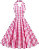 50's Pink Plaid Dress