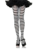 Leg Avenue Nylon Striped Tights - Standard, 1X/2X or 3X/4X