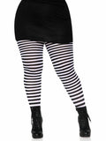 Leg Avenue Nylon Striped Tights - Standard, 1X/2X or 3X/4X