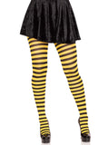 Leg Avenue Nylon Striped Tights - Standard, 1X/2X or 3X/4X