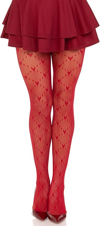 Leg Avenue Love Struck Heart Net Tights