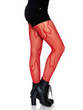 Leg Avenue Flame Net Rights - One Size & Plus Size