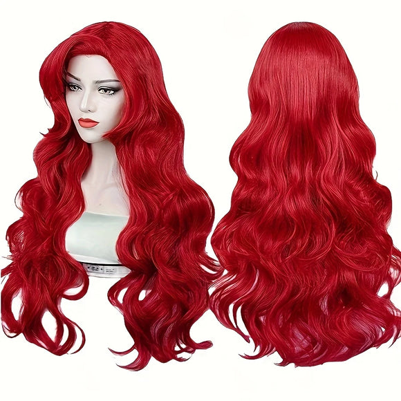 Premium Vibrant Red Mermaid Wig
