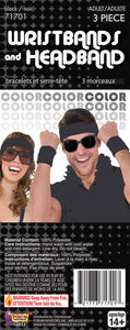 Athletic Wristbands and Headband - Black