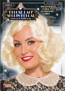 Lace-Sequin Collar - Beige