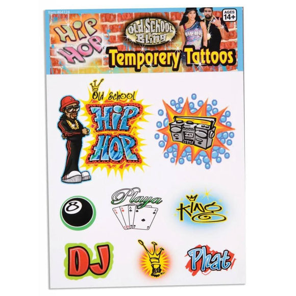 Hip Hop Temporary Tattoos - 8pk