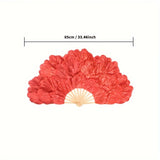 Double-sided Bright Cloth Bamboo Rib Fans