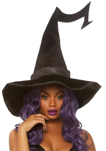 Bewitched Velvet Witch Hat w/Glitter Trim
