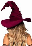 Velvet Rouched Witch Hat - Burgundy or Emerald