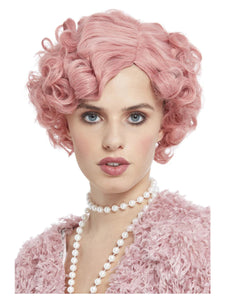 1920s Flirty Flapper Wig, Pink