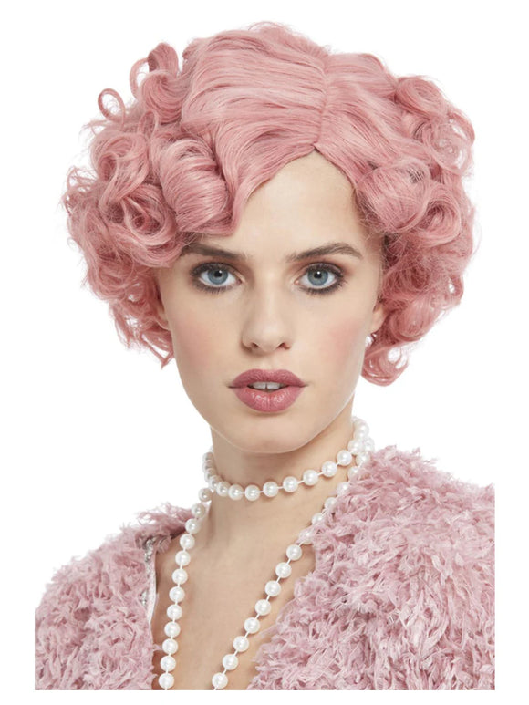 1920s Flirty Flapper Wig, Pink