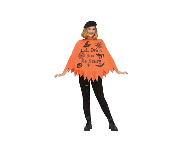 Eat, Drink and Be Scary Adult Poncho