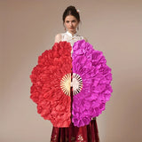 Double-sided Bright Cloth Bamboo Rib Fans
