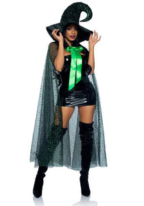 2 Pc. Glitter Moon Cape & Witch Hat