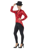 Sequin Tailcoat Jacket - Red