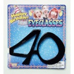 Birthday Glasses - 40 - Black or Gold