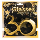 Birthday Glasses - 30 - Black or Gold
