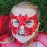 Red Sequins Bat Mask