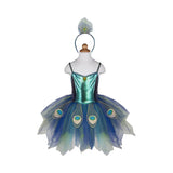 Pretty Peacock Dress & Headband - Size 5-6