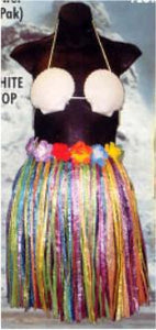 18" Hula Skirt with Flower Waist 36"