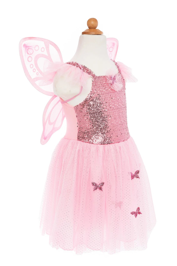 Pink Sequin Butterfly Dress and Wings - Size 5-7