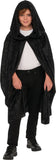 36" Hooded Black Velvet Cape