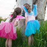 Fancy Flutter Skirt Sets With Wings & Wands Size 4-7