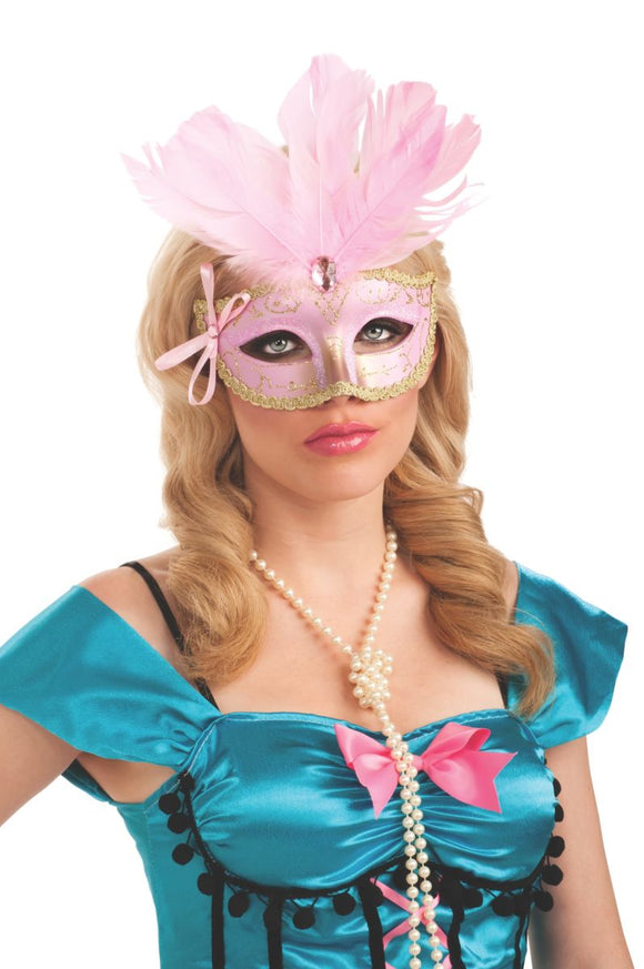 Pink Feather Carnival Mask