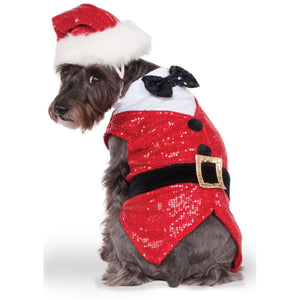 Dog Sequin Santa Outfit