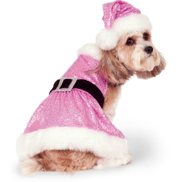 Dog Sequin Mrs. Claus Outfit