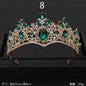 Vintage Baroque Queen Tiara - Emerald/Gold