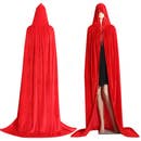 Hooded Velvet Cloak - Red or Blue