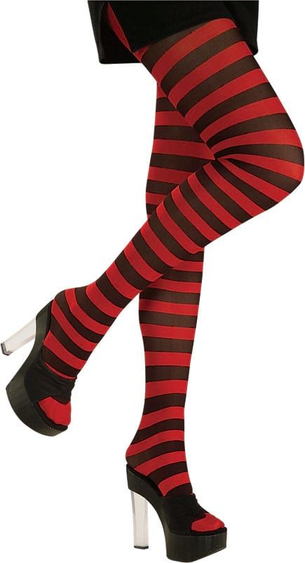 Sexy Stripped Tights - Red/Black or Green/Black