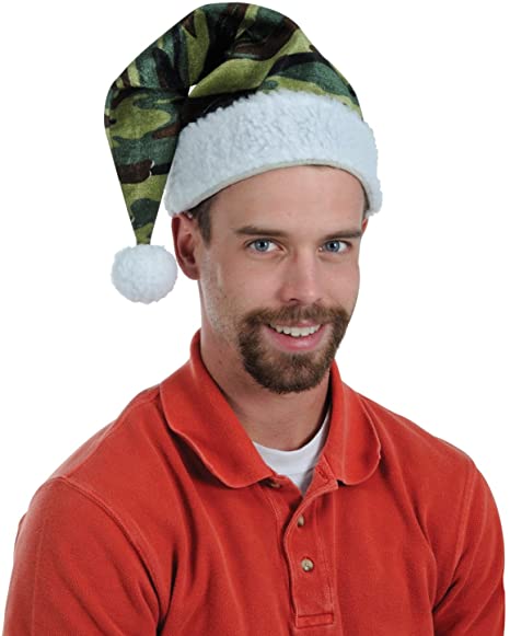 Velvet Camo Santa Hat