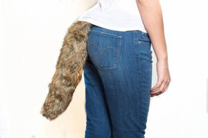 Grey Fox  Bushy Tail - 22" Long - Clip On