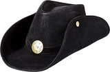 Leatherlike Cowhand Hat - Black or Brown