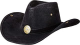 Leatherlike Cowhand Hat - Black or Brown