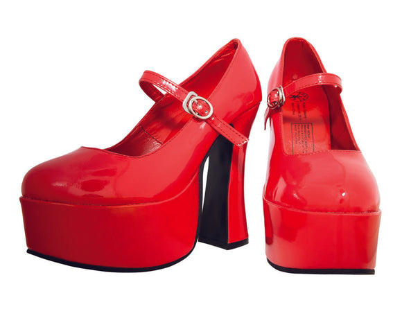 Red Platform Mary Janes