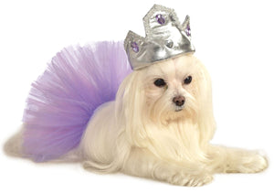 Pet Silver Tiara with Purple Jewels