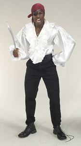 White Satin Pirate Shirt - XLarge